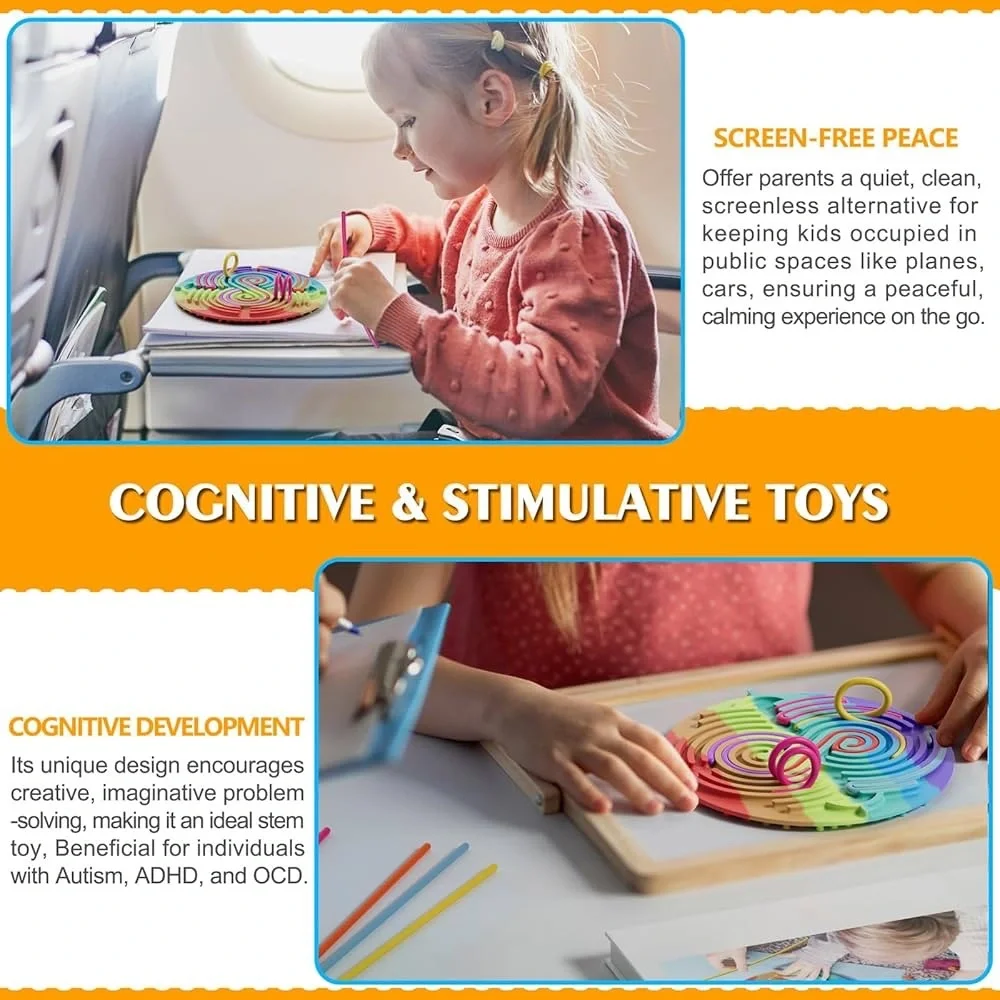 Colorful Sensory Activity Board Toy 4 Kids Stress Anxiety Autistic ADHD.3+ NWT